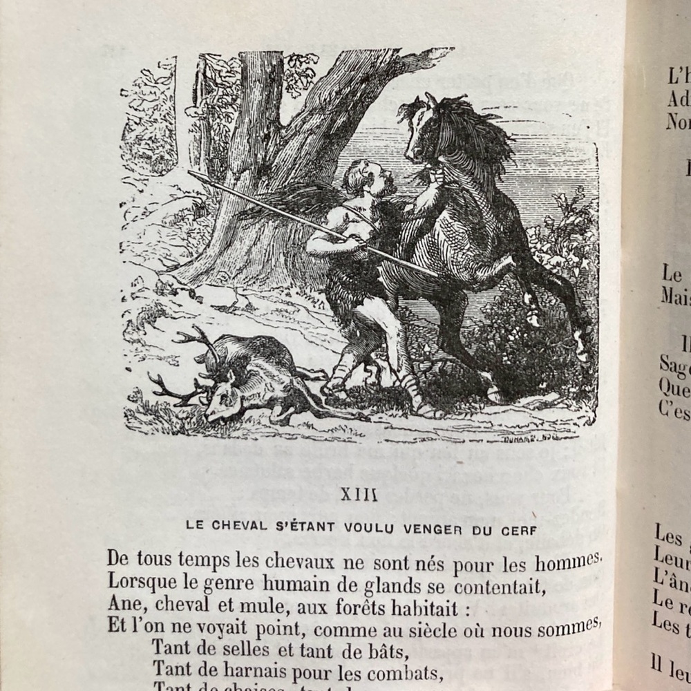 1870 Fables de J. de la Fontaine French Engravings Fiction Fox Rooster Horse - Picture 11 of 16